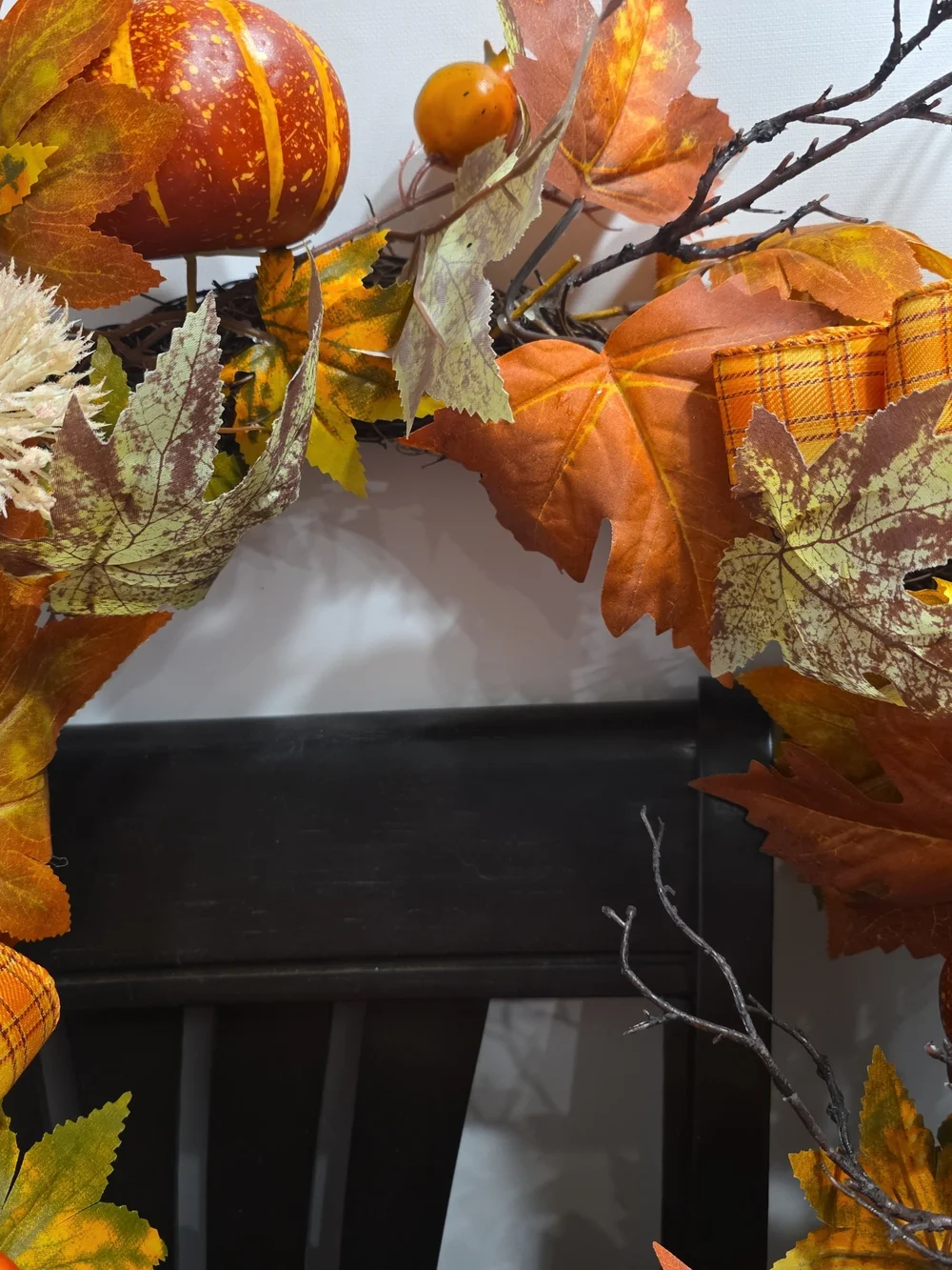 Autumn Harvest Orange Holiday Wreath